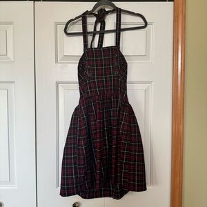 Ghosts and Angels Plaid Goth Halter Dress